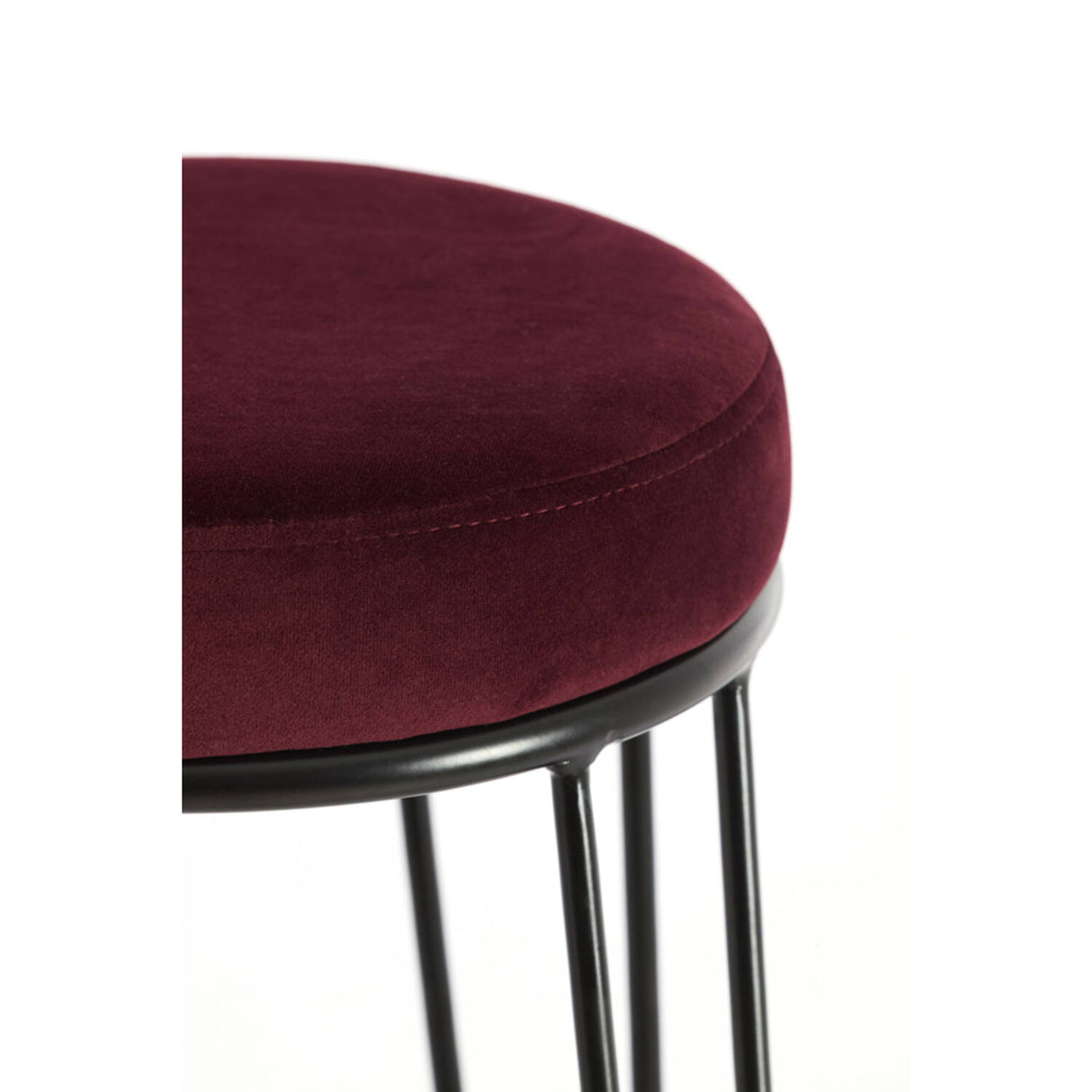 Barhocker bordeaux schwarz, Barhocker rot-bordeaux, Höhe 73 cm