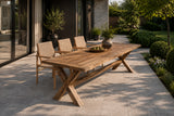 Gartenstuhl stapelbar, Gartenstuhl Teak-Holz Rattan Geflecht,&nbsp; Breite 70 cm