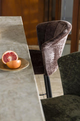 Barstuhl taupe, Barstuhl gepolstert taupe, Sitzhöhe 73 cm