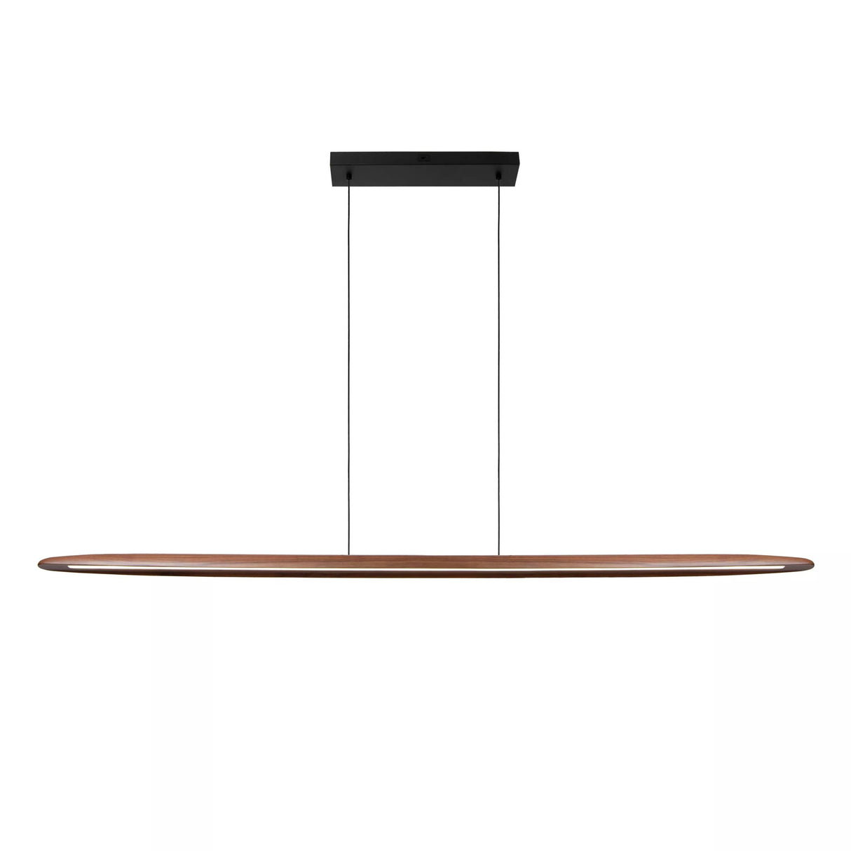 Pendelleuchte LED Holz braun, Hängeleuchte Holz LED oval dimmbar, Breite 180 cm