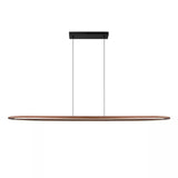 Pendelleuchte LED Holz braun, Hängeleuchte Holz LED oval dimmbar, Breite 180 cm