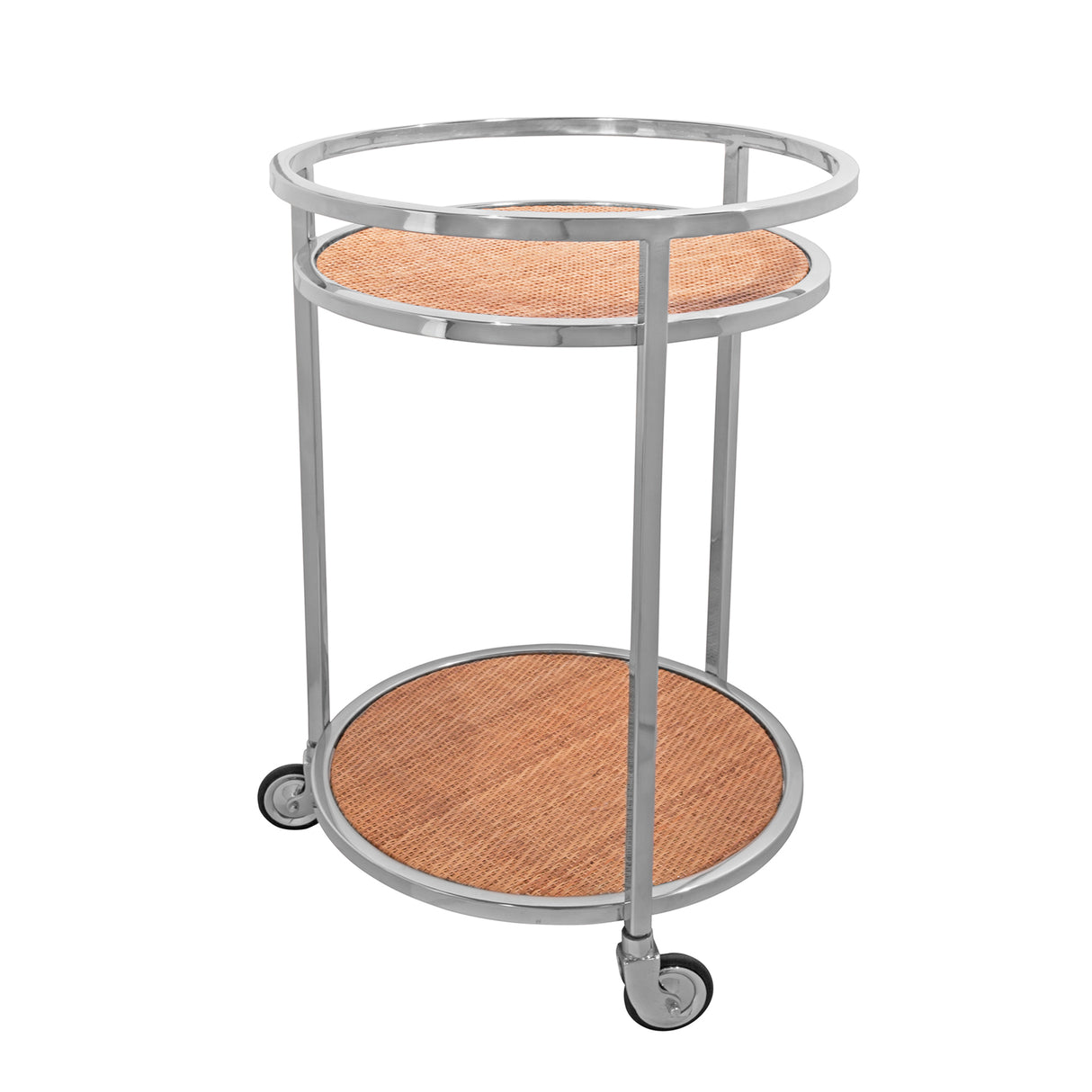 Servierwagen Glas Metall, Barwagen Silber, Trolley Silber