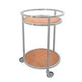 Servierwagen Glas Metall, Barwagen Silber, Trolley Silber
