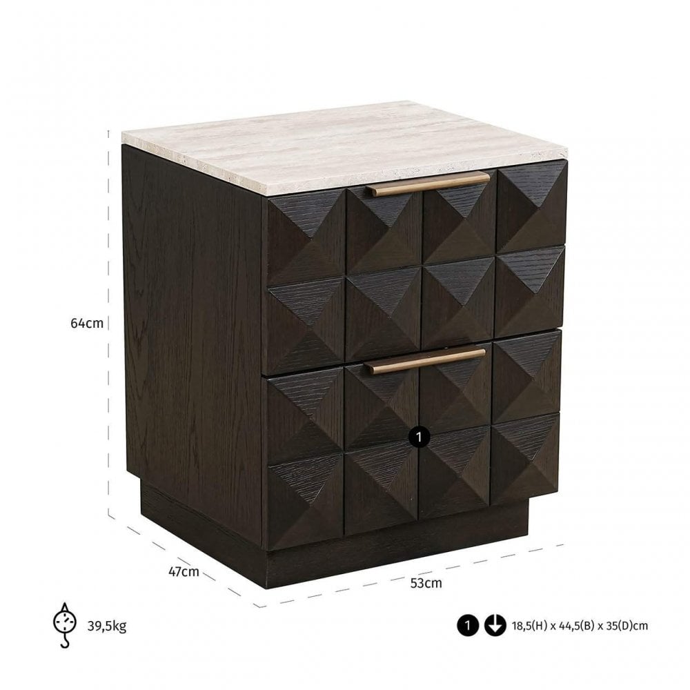 Nachtisch braun, Beistelltisch braun, Höhe 62 cm