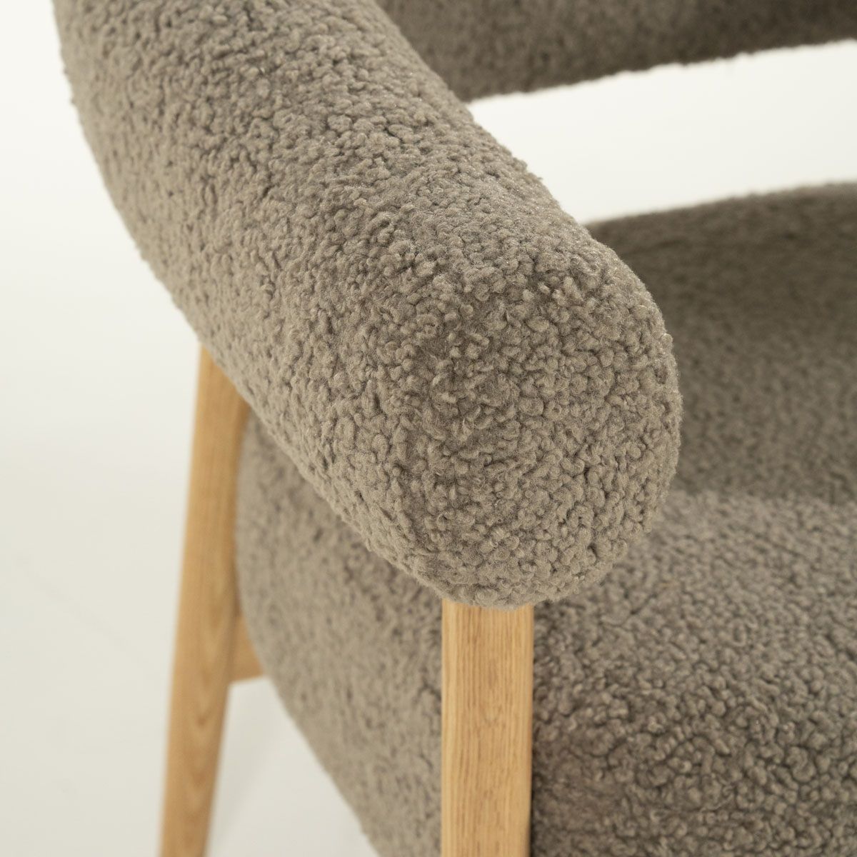 Sessel taupe, moderner Sessel Holz-Gestell