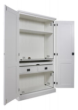 Homeoffice-Schrank weiß Landhaus,  Computerschrank weiß Landhaus, Breite 100 cm