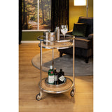 Servierwagen Glas Metall, Barwagen Silber, Trolley Silber
