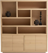 Bücherschrank Eiche furniert, Wohnzimmerschrank Eiche-Natur, Breite 200 cm