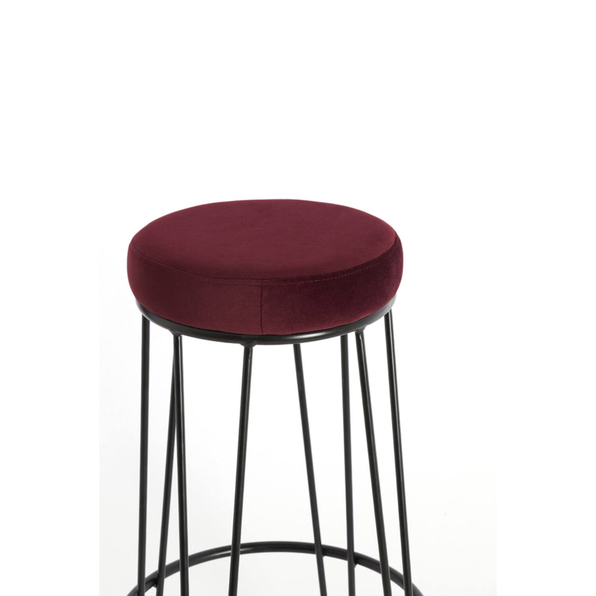 Barhocker bordeaux schwarz, Barhocker rot-bordeaux, Höhe 73 cm