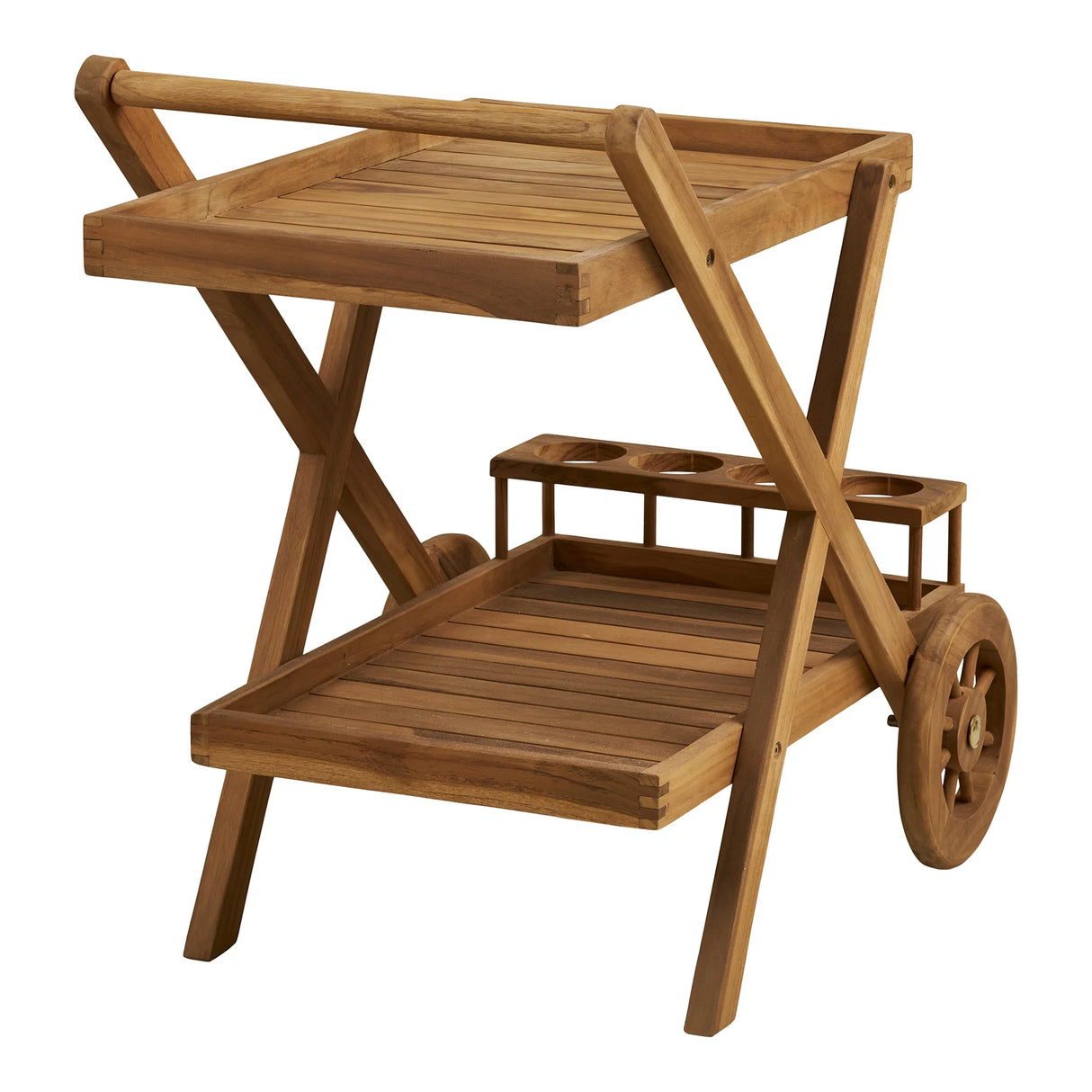 Garten-Servierwagen Holz, Gartentrolley Holz