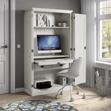 Homeoffice-Schrank weiß Landhaus,  Computerschrank weiß Landhaus, Breite 100 cm