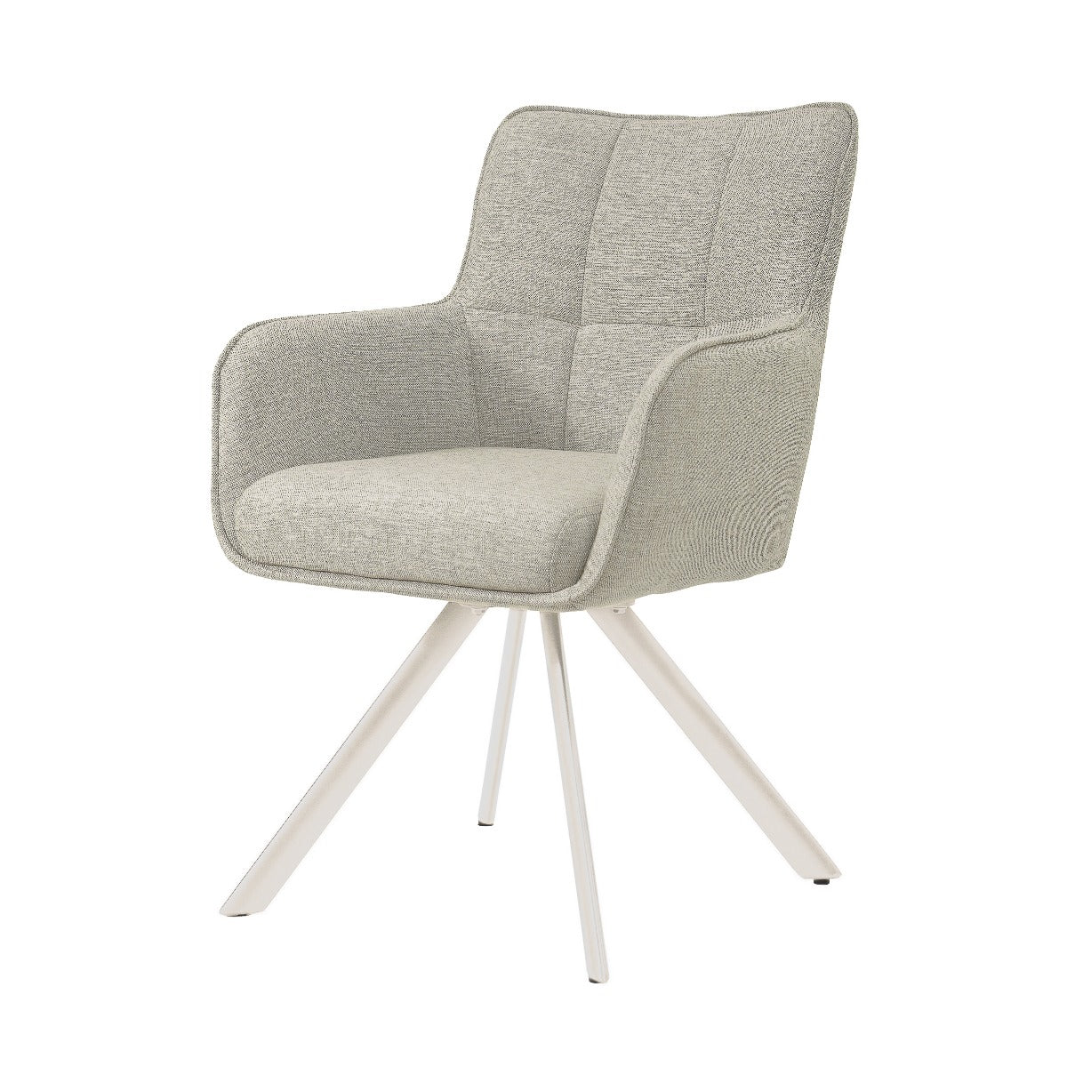 Stuhl beige Stuhlbeine drehbar,  Esszimmerstuhl Farbe beige-Sand, Stuhl Federkern,  Breite 62 cm