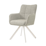 Stuhl beige Stuhlbeine drehbar,  Esszimmerstuhl Farbe beige-Sand, Stuhl Federkern,  Breite 62 cm