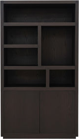 Bücherschrank braun Eiche furniert, Wohnzimmerschrank braun Eiche-Natur, Breite 120 cm