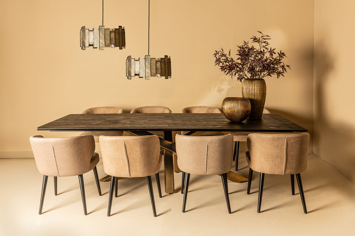 Stuhl taupe Leder, Esszimmerstuhl taupe Leder