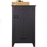 Schrank schwarz Massivholz, Mehrzweckschrank schwarz, Breite 85 cm