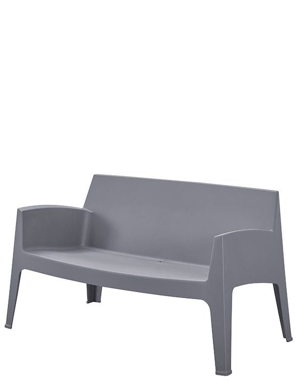 Gartenbank anthrazit Kunststoff, Breite 119 cm