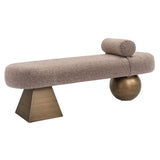 Sitzbank braun-Bronze, Schlafzimmerbank braun-Gold, Breite 148 cm
