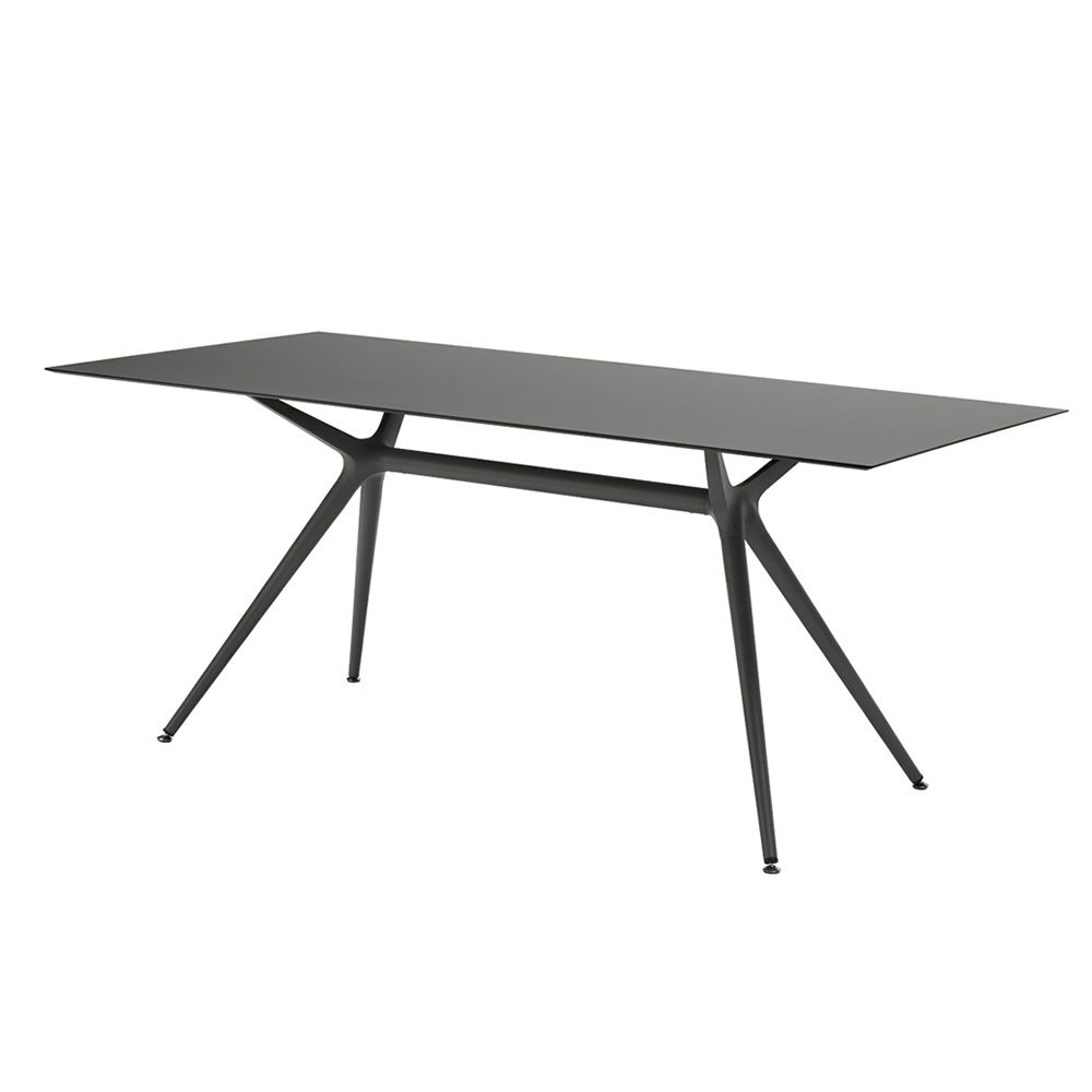 Design Tisch anthrazit-grau, Bürotisch anthrazit-grau, Länge 210 cm