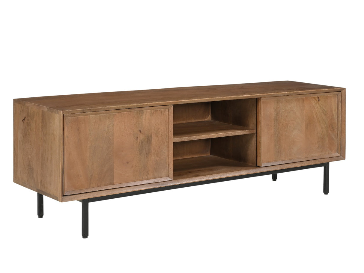 TV Schrank Holz massiv, Fernsehschrank braun Holz, Länge 150 cm