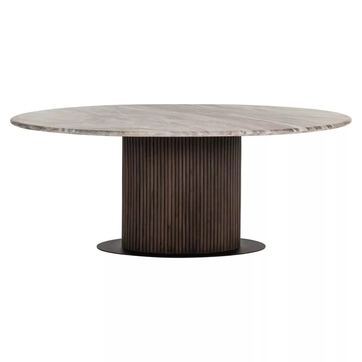 Esstisch Marmor-Tischplatte, Esstisch braun oval, Länge 200 cm