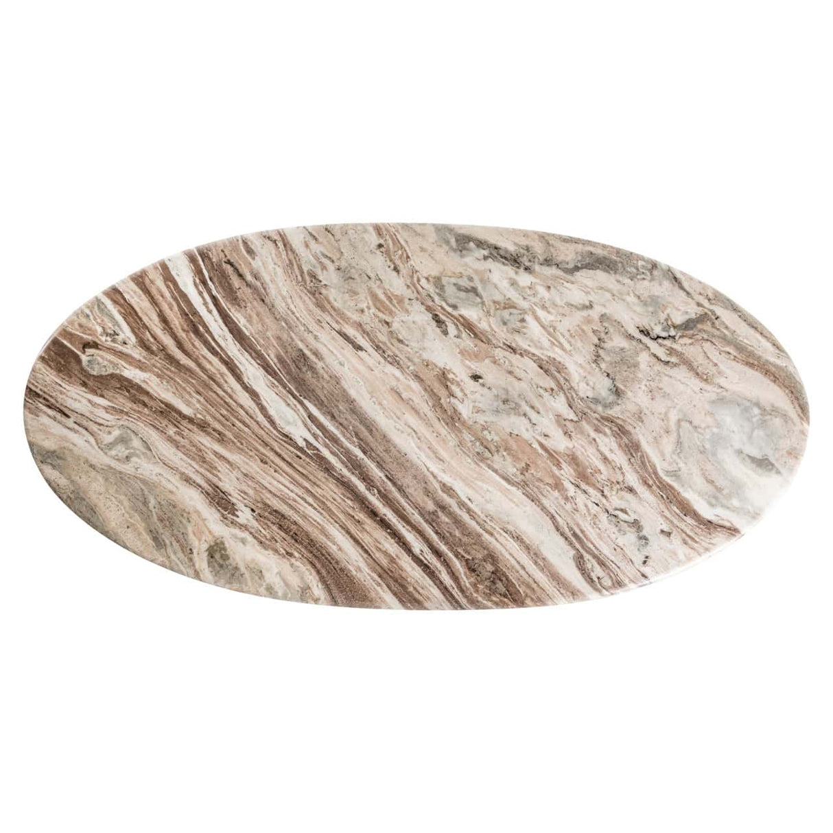 Esstisch Marmor-Tischplatte, Esstisch braun oval, Länge 200 cm