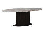 Esstisch Marmor-Tischplatte, Esstisch braun oval, Länge 200 cm