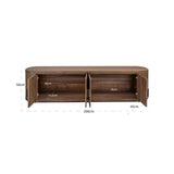 TV Schrank braun Fernsehschrank oval braun, Lowboard braun, Breite 200 cm