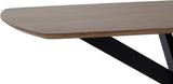 Tisch oval Massivholz braun, Esstisch braun Metall-Gestell, Breite 230 cm