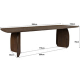 Tisch braun Holz massiv, Esstisch braun Holz, Länge 280 cm