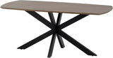 Tisch oval Massivholz braun, Esstisch braun Metall-Gestell, Breite 230 cm