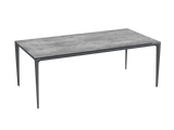 Outdoor Esstisch Farbe grau-anthrazit, Gartentisch anthrazit-grau Marmoroptik, Keramik Gartentisch grau, Maße 200 cm