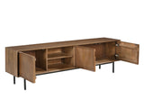 TV Schrank Holz massiv, Fernsehschrank braun Holz, Länge 180 cm