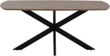 Tisch braun Massivholz, Esstisch Metall-Gestell, Breite 180 cm