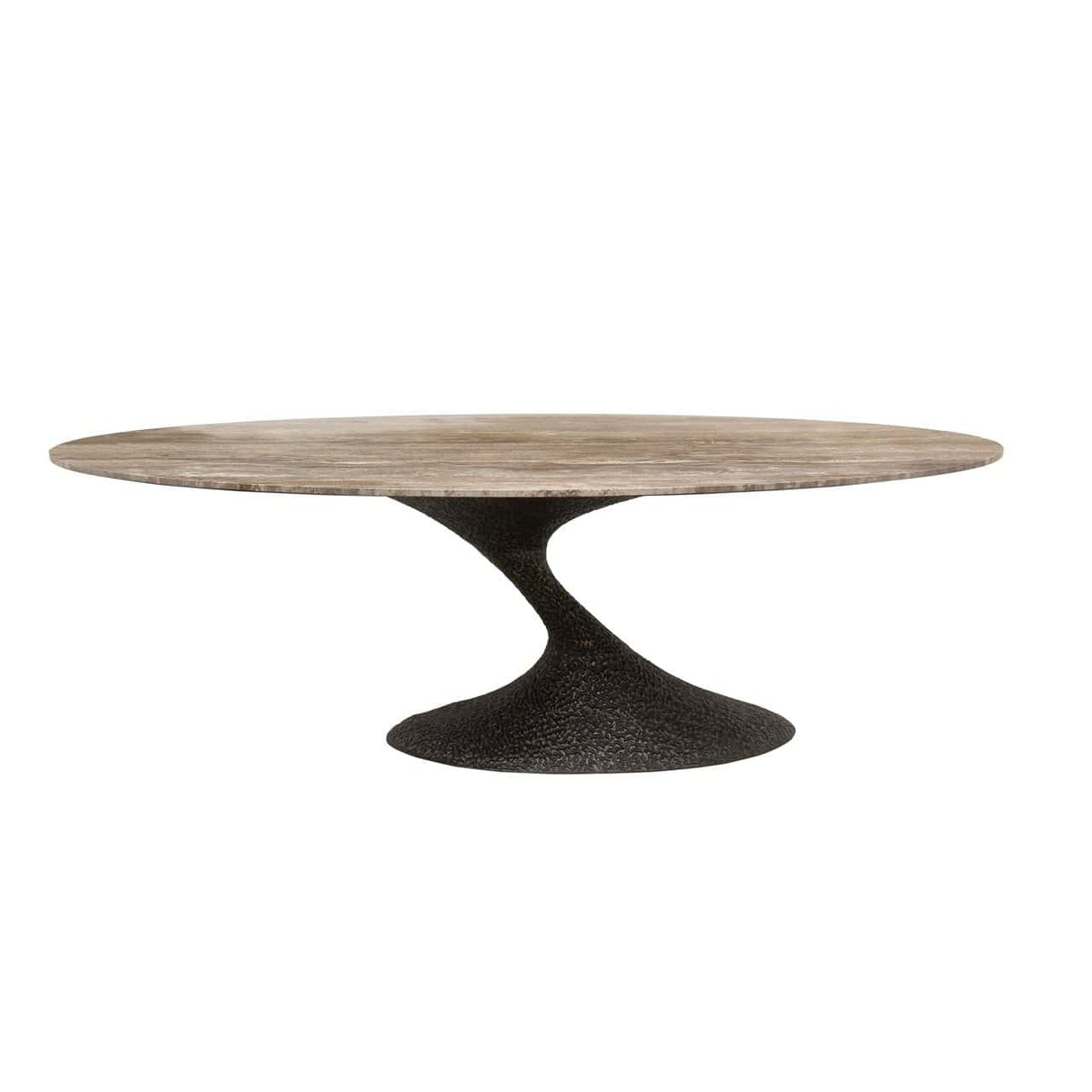 Esstisch Travertin-Tischplatte, Esstisch oval, Länge 235 cm