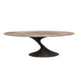 Esstisch Travertin-Tischplatte, Esstisch oval, Länge 235 cm