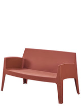 Gartenbank rot Kunststoff, Breite 119 cm