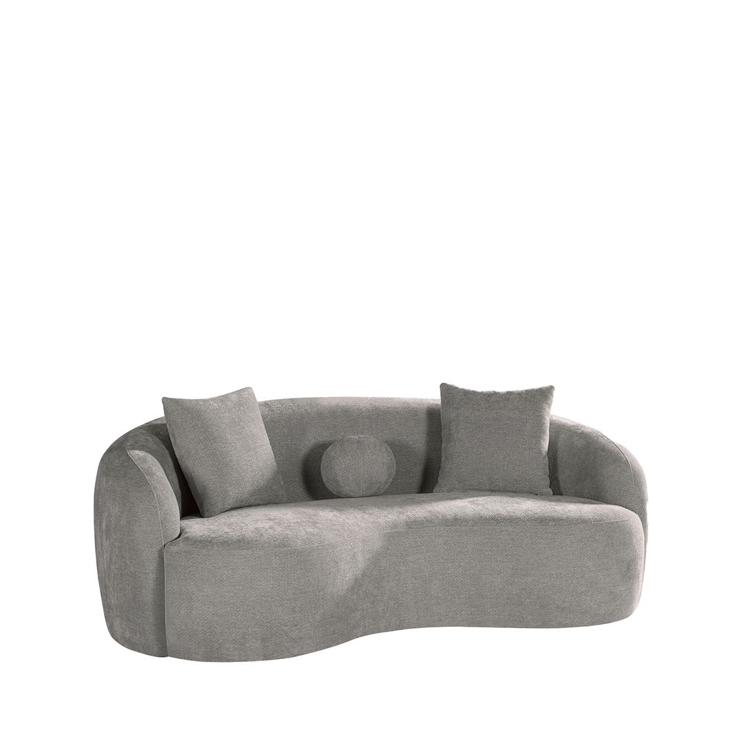 Sofa grau, 3 Sitzer Sofa grau, Breite 203 cm