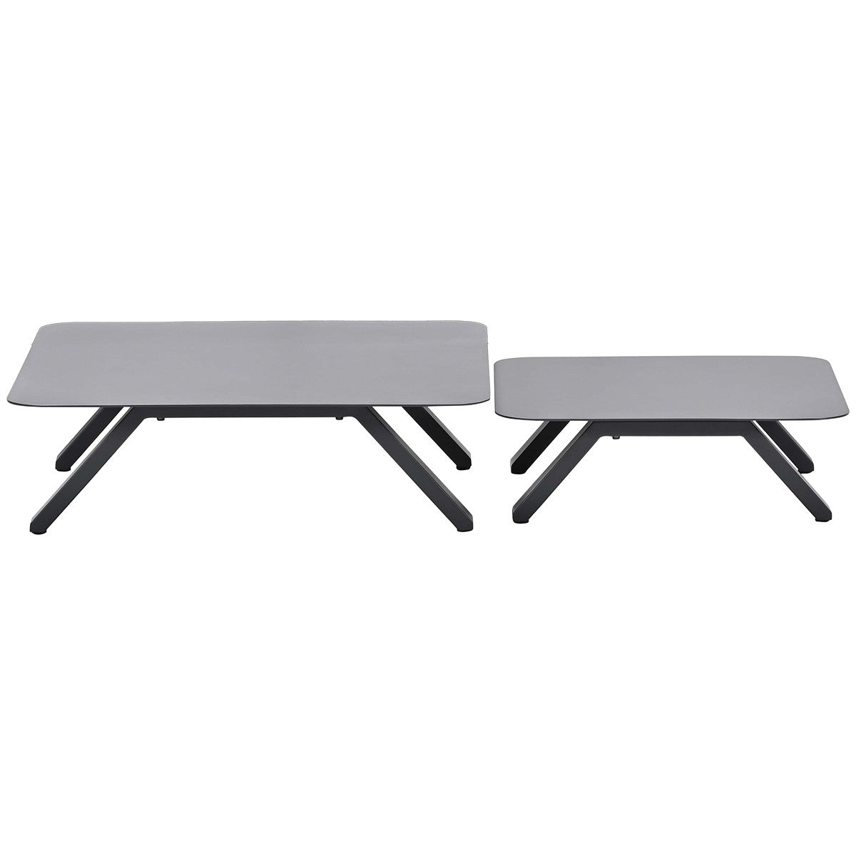 Gartencouchtisch anthrazit Metall, Couchtisch Aluminium anthrazit, Maße 86x86 cm