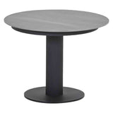 Beistelltisch schwarz-grau Keramik, Garten Beistelltisch rund, Durchmesser 60 cm