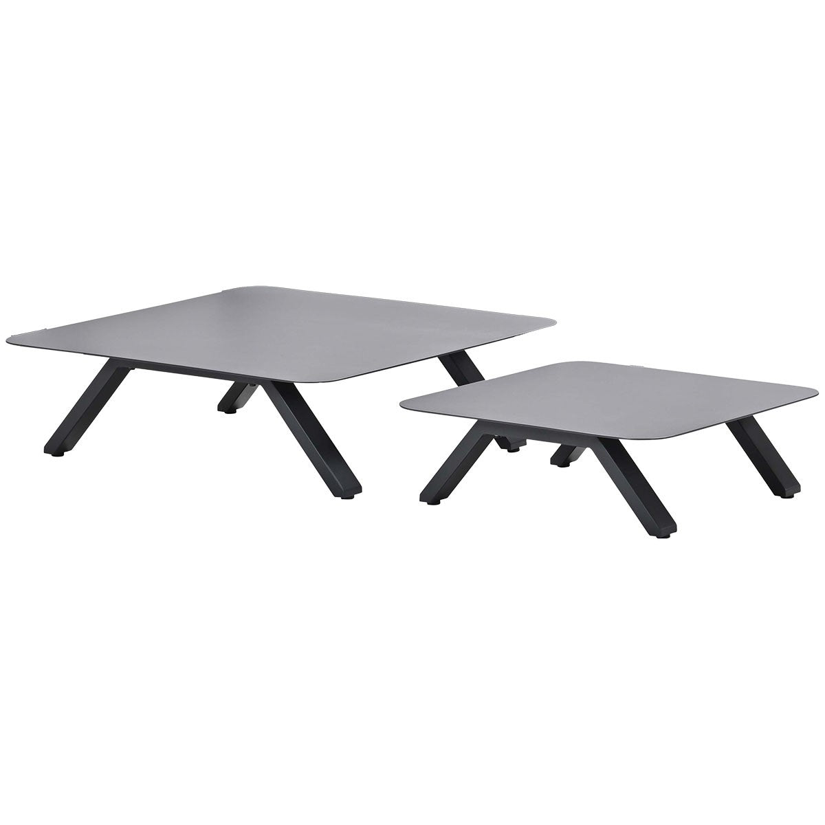 Gartencouchtisch anthrazit Metall, Couchtisch Aluminium anthrazit, Maße 86x86 cm