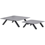 Gartencouchtisch anthrazit Metall, Couchtisch Aluminium anthrazit, Maße 86x86 cm