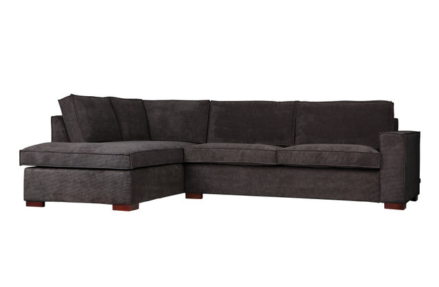 Cord Ecksofa grau, Cord Sofa grau Ottomane links, Cord Eckcouch grau