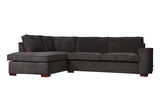 Cord Ecksofa grau, Cord Sofa grau Ottomane links, Cord Eckcouch grau