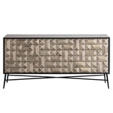 Sideboard Silber-schwarz, Anrichte Silber schwarz, Breite 160 cm