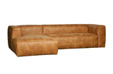 Ecksofa cognac, Sofa cognac Ottomane links, Eckcouch cognac