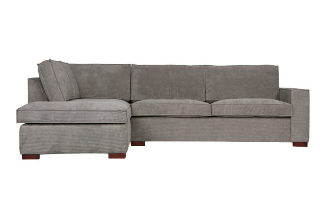 Cord Ecksofa grau, Cord Sofa grau Ottomane links, Cord Eckcouch grau