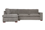 Cord Ecksofa grau, Cord Sofa grau Ottomane links, Cord Eckcouch grau