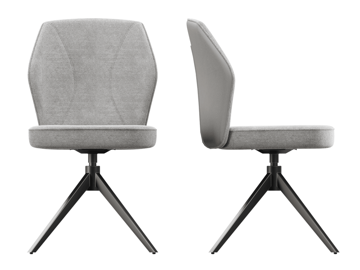 Chair grey swivelling, chair upholstered light grey