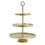 Etagere Gold, Metall Etagere Gold, Höhe 48 cm